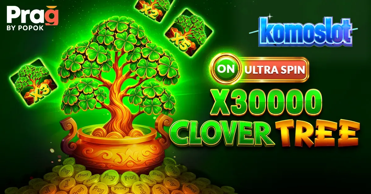 Tampilan visual slot Clover Tree x30000 Prag dengan tema Irlandia yang cerah